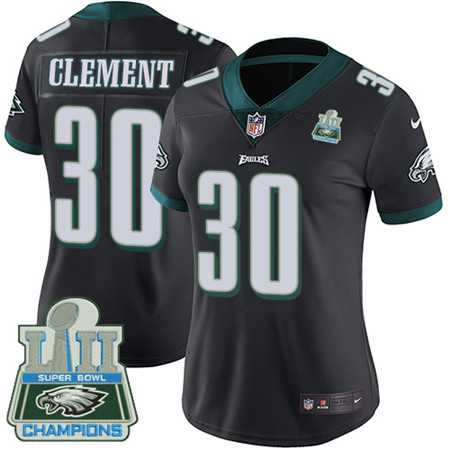 Women's Nike Eagles #30 Corey Clement Black Alternate Super Bowl LII Champions Stitched Vapor Untouchable Limited Jersey